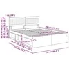 Lovos rėmas Betono pilka 150 x 200 cm Kietos pušies mediena