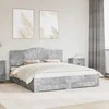 Lovos rėmas Betono pilka 200 x 200 cm Apdirbta mediena