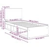 Lova Lovos rėmas Betono pilka 75 x 190 cm Kietos pušies mediena