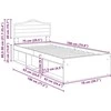 Lova Lovos rėmas Betono pilka 75 x 190 cm Kietos pušies mediena