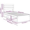 Lova Lovos rėmas Betono pilka 75 x 190 cm Kietos pušies mediena