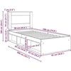 Lova Lovos rėmas Betono pilka 90 x 190 cm Kietos pušies mediena