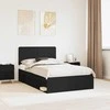 Lova Lovos rėmas Juoda 135 x 190 cm Kietos pušies mediena