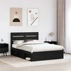 Lovos rėmas Juoda 140 x 190 cm Kietos pušies mediena