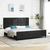 Kiemas lova su galvūgalio Juoda 200 x 200 cm Aksomas