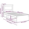 Lova Lovos rėmas Pilkas Sonoma 100 x 200 cm Kietos pušies mediena