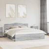 Lova Lovos rėmas Pilkas Sonoma 200 x 200 cm Kietos pušies mediena