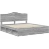 Lovos rėmas Pilkas Sonoma 200 x 200 cm Kietos pušies mediena