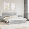 Lovos rėmas Pilkas Sonoma 200 x 200 cm Kietos pušies mediena