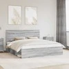 Lova Lovos rėmas Pilkas Sonoma 200 x 200 cm Kietos pušies mediena