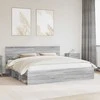 Lova Lovos rėmas Pilkas Sonoma 200 x 200 cm Kietos pušies mediena