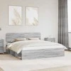 Lova Lovos rėmas Pilkas Sonoma 200 x 200 cm Kietos pušies mediena