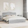 Lova Lovos rėmas Pilkas Sonoma 200 x 200 cm Kietos pušies mediena