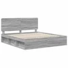 Lovos rėmas Pilkas Sonoma 200 x 200 cm Kietos pušies mediena