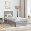 Lova Lovos rėmas Pilkas Sonoma 75 x 190 cm Kietos pušies mediena