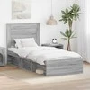 Lova Lovos rėmas Pilkas Sonoma 75 x 190 cm Kietos pušies mediena