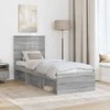 Lova Lovos rėmas Pilkas Sonoma 75 x 190 cm Kietos pušies mediena