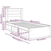 Lova Lovos rėmas Pilkas Sonoma 90 x 200 cm Kietos pušies mediena