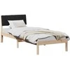 Lova Lovos rėmas Ruda ir juoda 75 x 190 cm Pušies masyvas