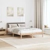 Lova Lovos rėmas Ruda ir taupe 135 x 190 cm Pušies masyvas