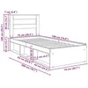 Lova Lovos rėmas Paprastas Juoda 75 x 190 cm Kietos pušies mediena