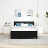 Kiemas lova su LED juostelėmis Juoda 140 x 190 cm audinys