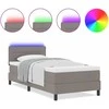 Kiemas lova su čiužiniu su LED Taupe 100 x 200 cm audinys