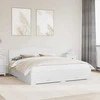 Lova Lovos rėmas su galvūgalio Balta 200 x 200 cm Apdirbta mediena