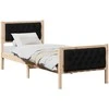 Lova Lovos rėmas Juoda 75 x 190 cm Kietos pušies mediena