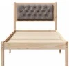 Lova Lovos rėmas Taupe 75 x 190 cm Kietos pušies mediena