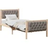 Lova Lovos rėmas Taupe 75 x 190 cm Kietos pušies mediena