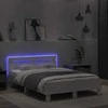 Lova Lovos rėmas su galvūgaliu ir LED, baltos spalvos, 135x190cm