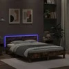 Lova Lovos rėmas su galvūgaliu ir LED, dūminio ąžuolo, 140x190cm
