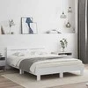 Lova Lovos rėmas su LED Balta 137 x 190 cm Apdirbta mediena