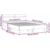 Lova Lovos rėmas su LED Balta 137 x 190 cm Apdirbta mediena