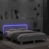 Lova Lovos rėmas su LED Balta 152 x 203 cm Apdirbta mediena