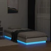 Lova Lovos rėmas su LED Balta 80 x 200 cm Apdirbta mediena