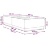 Lova Lovos rėmas su LED Balta 80 x 200 cm Apdirbta mediena