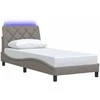 Lova Lovos rėmas su LED be čiužinio, taupe, 90x190 cm, audinys