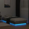 Lova Lovos rėmas su LED Betono pilka 80 x 200 cm Apdirbta mediena
