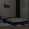 Lova Lovos rėmas su LED Dūminio ąžuolo 80 x 200 cm Apdirbta mediena