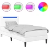 Lova Lovos rėmas su LED juostelėmis Balta 80 x 200 cm Dirbtinė oda