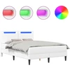 Lova Lovos rėmas su LED juostelėmis Balta 120 x 200 cm Dirbtinė oda