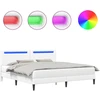 Lova Lovos rėmas su LED juostelėmis Balta 180 x 200 cm Dirbtinė oda
