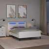 Lova Lovos rėmas su LED juostelėmis Balta 160 x 200 cm Dirbtinė oda