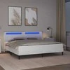Lova Lovos rėmas su LED juostelėmis Balta 180 x 200 cm Dirbtinė oda