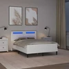 Lova Lovos rėmas su LED juostelėmis Balta 160 x 200 cm Dirbtinė oda