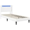 Lova Lovos rėmas su LED juostelėmis Balta 90 x 190 cm Dirbtinė oda