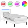 Lova Lovos rėmas su LED juostelėmis Balta 90 x 200 cm Dirbtinė oda