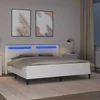 Lova Lovos rėmas su LED juostelėmis Balta 180 x 200 cm Dirbtinė oda